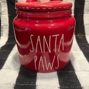 Rae Dunn Red 'Santa Paws' Holiday Canister